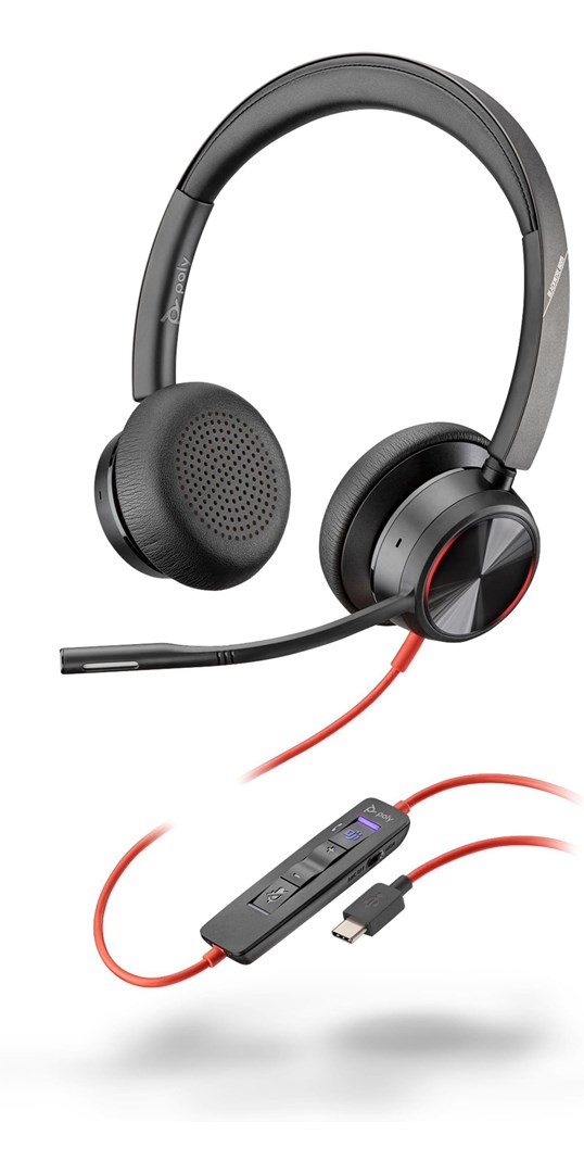 POLY Blackwire 8225 Stereo Microsoft Teams Certified USB-C Headset +USB-C/A Adapter - Afbeelding 2