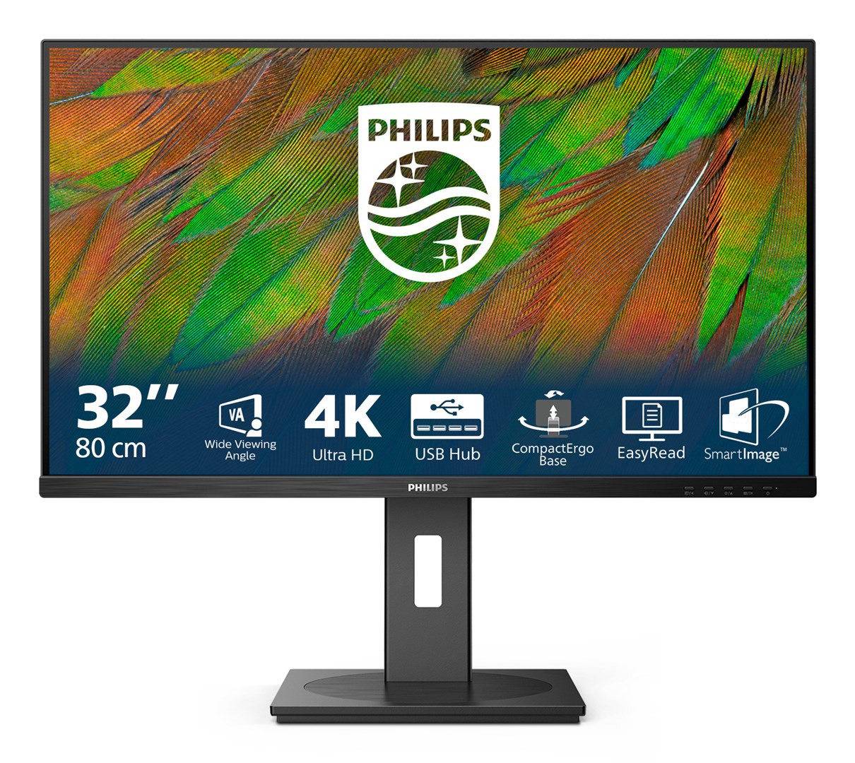 Philips 3000 series 32B1N3800/00 computer monitor 80 cm (31.5") 3840 x 2160 pixels 4K Ultra HD LCD Black