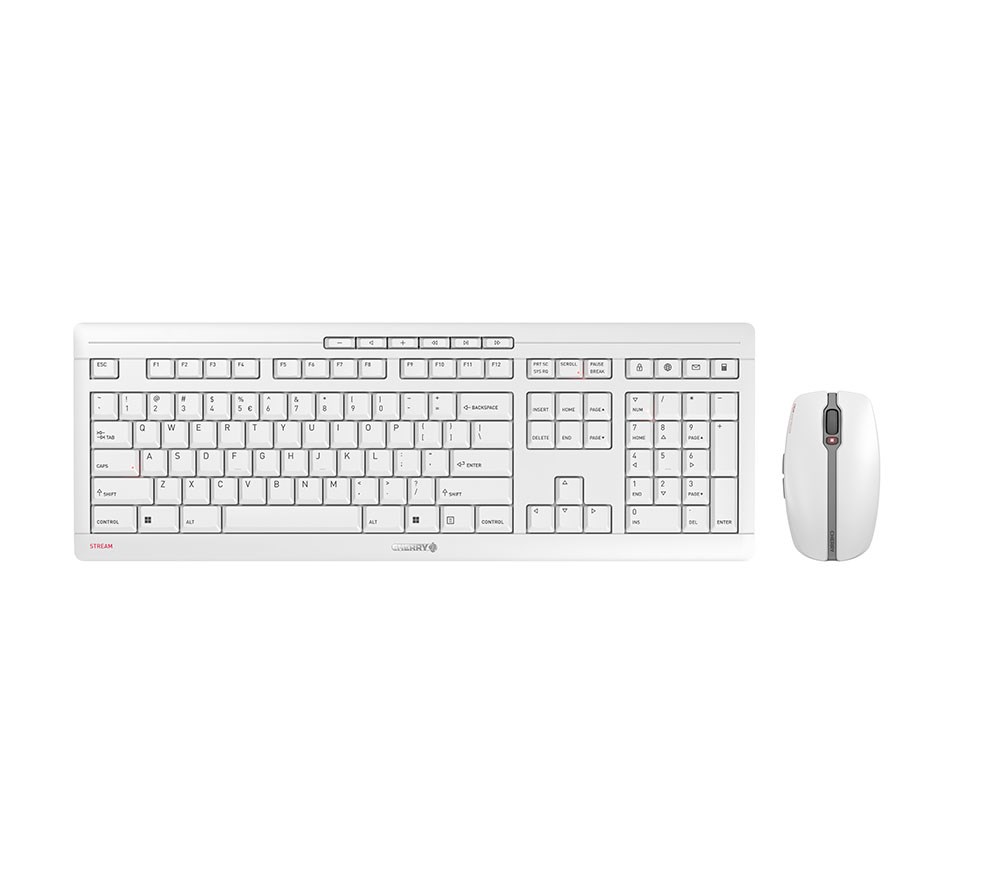 CHERRY Stream Desktop Recharge keyboard Mouse included Universal RF Wireless QWERTY English Grey