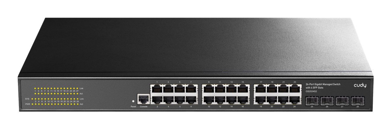 Cudy GS2024S2 network switch Managed L2/L3 Gigabit Ethernet (10/100/1000) 1U Black