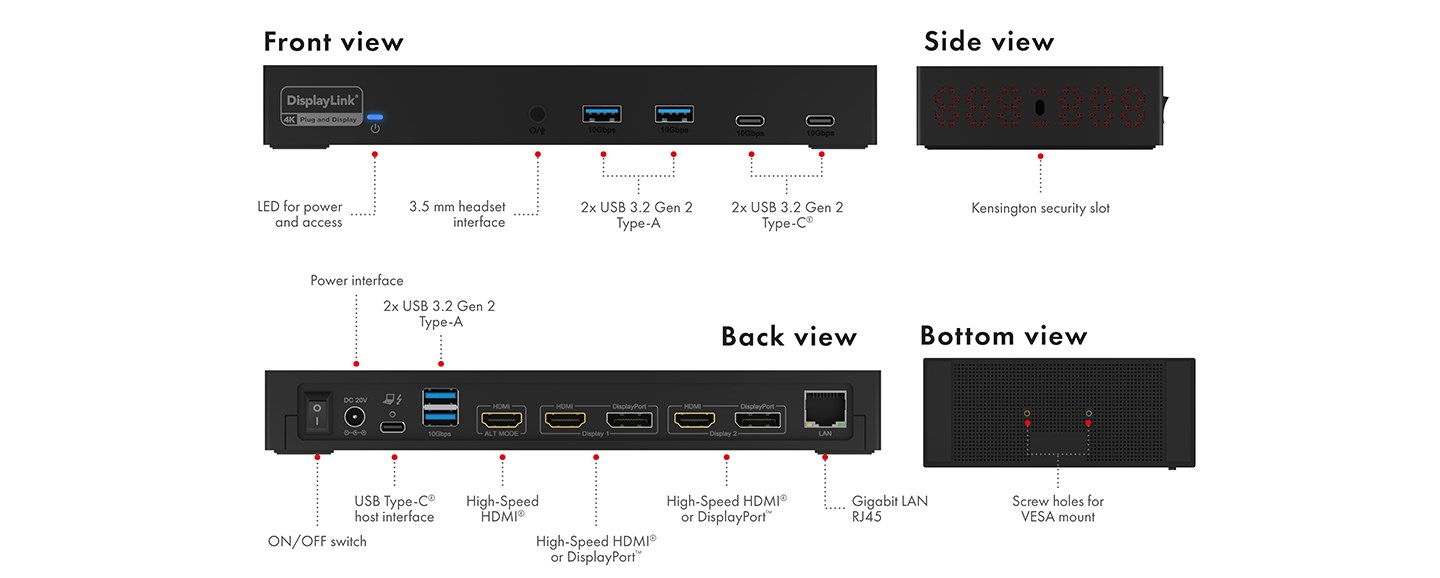 ICY BOX 11 in 1 Hybrid DockingStation with triple video output - Afbeelding 3