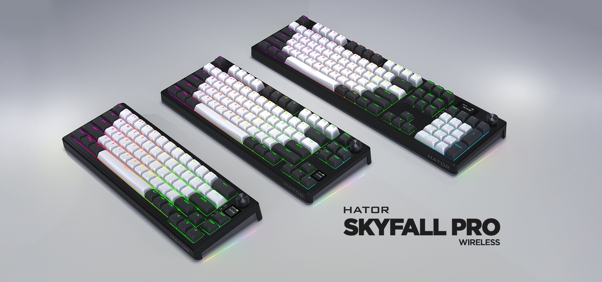 HATOR Skyfall Pro Wireless 80 keyboard Gaming USB + RF Wireless + Bluetooth QWERTY US English Black, Grey - Afbeelding 7