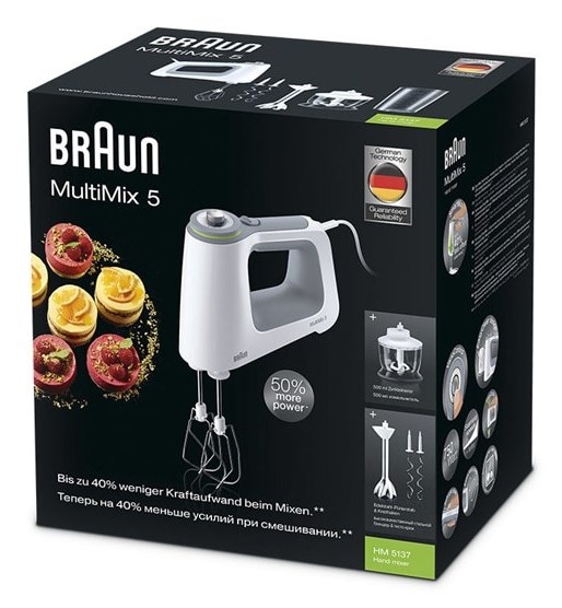 BRAUN MultiMix 5 Hand Mixer HM 5137WH, 750W - Afbeelding 5