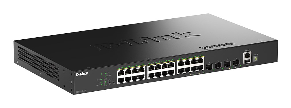 D-Link 28-Port Gigabit Stackable PoE+ Smart Managed Switch with 4 x 10G SFP+ Ports - Afbeelding 2