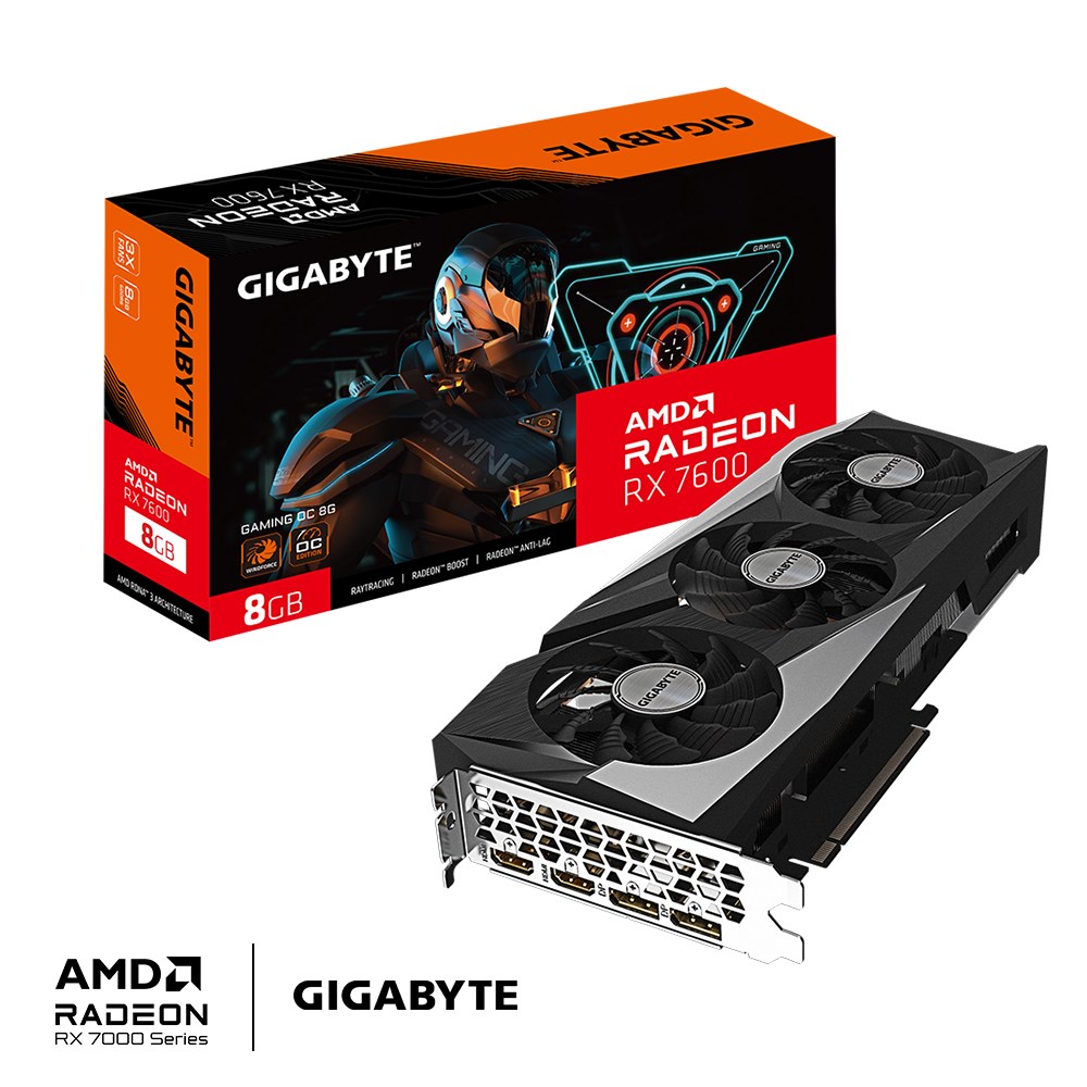 GIGABYTE GAMING Radeon RX 7600 OC 8G AMD 8 GB GDDR6 - Afbeelding 3