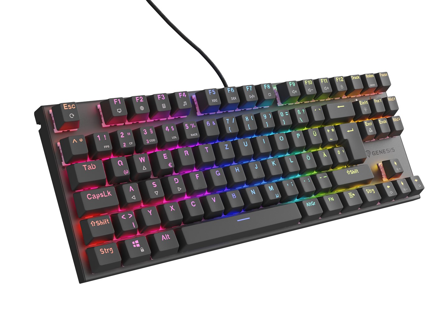 GENESIS NKG-1886 keyboard Gaming USB QWERTZ German Black