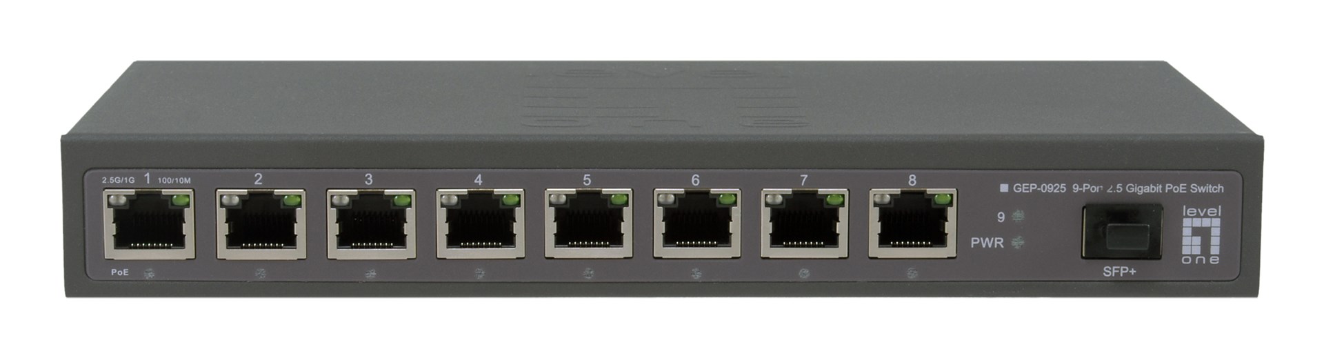 LevelOne GEP-0925 network switch Unmanaged 2.5G Ethernet (100/1000/2500) Power over Ethernet (PoE) Black - Afbeelding 3