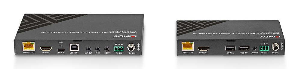 Lindy 70m Cat.6A HDMI 4K60 & Type C HDBaseT 3.0 KVM Extender - Afbeelding 5