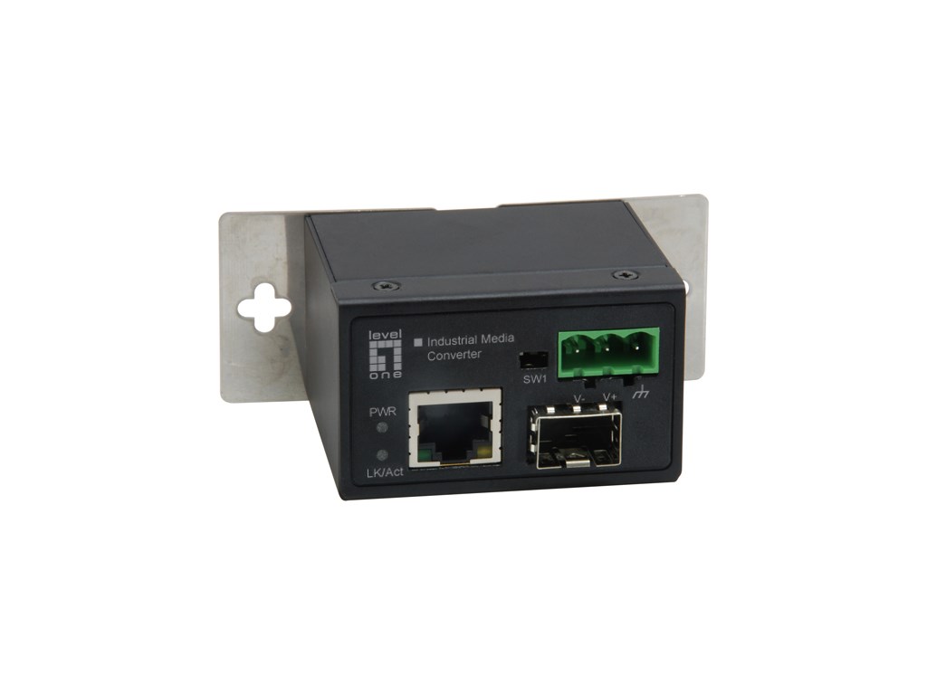 LevelOne RJ45 to SFP Fast Ethernet Industrial Media Converter, -40°C to 75°C - Afbeelding 2