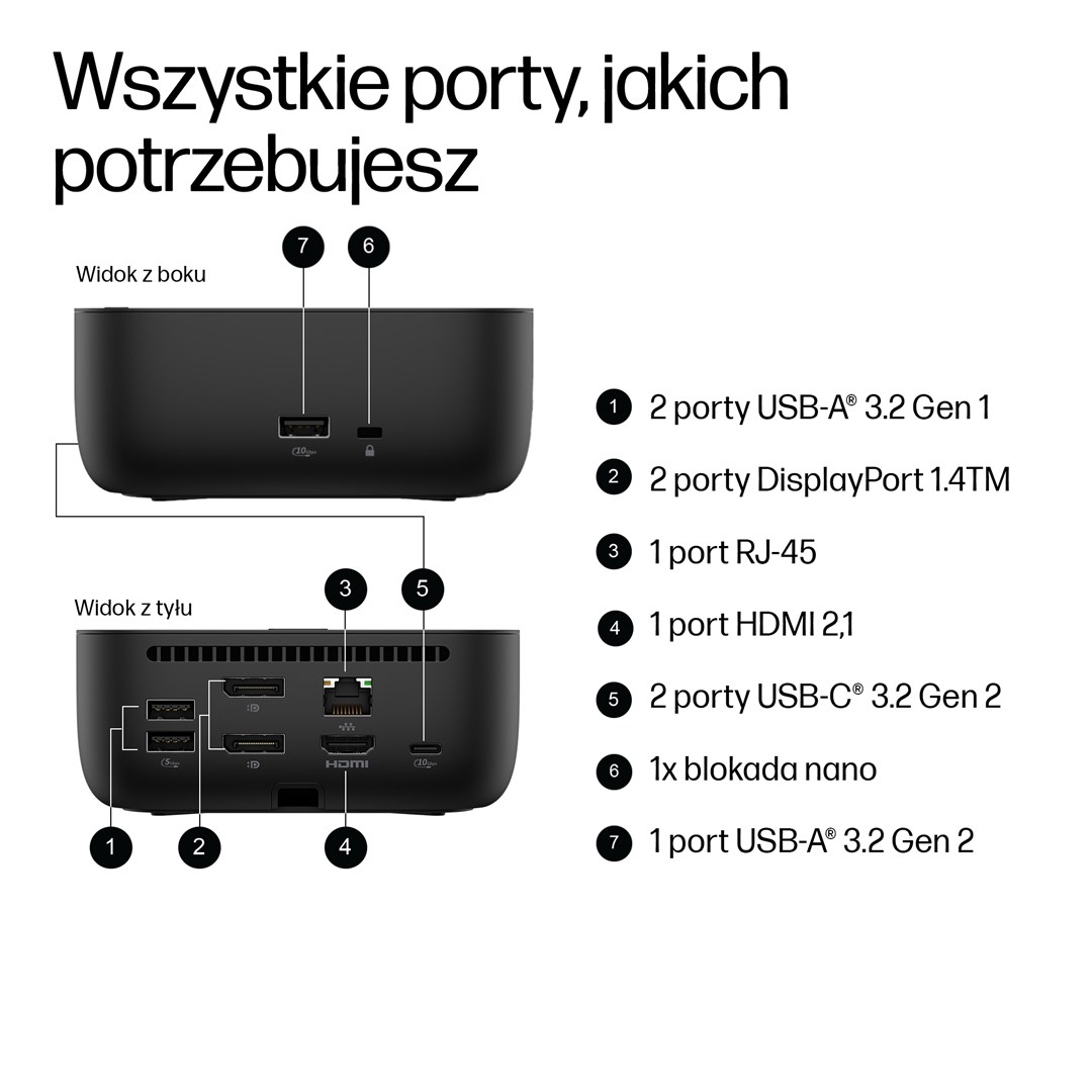 HP USB-C 100W G6 Dock - Afbeelding 3