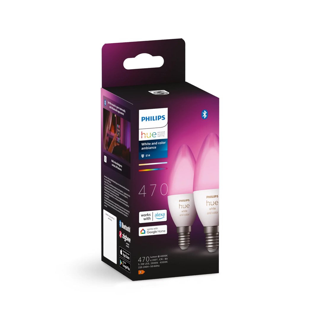 Philips Hue White and colour ambience Candle - E14 smart bulb - (2-pack) - Afbeelding 4