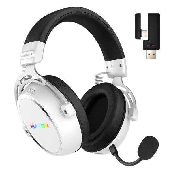 HATOR Hypergang 3 Wireless Headset Head-band Gaming USB Type-C / USB Type-A Bluetooth White
