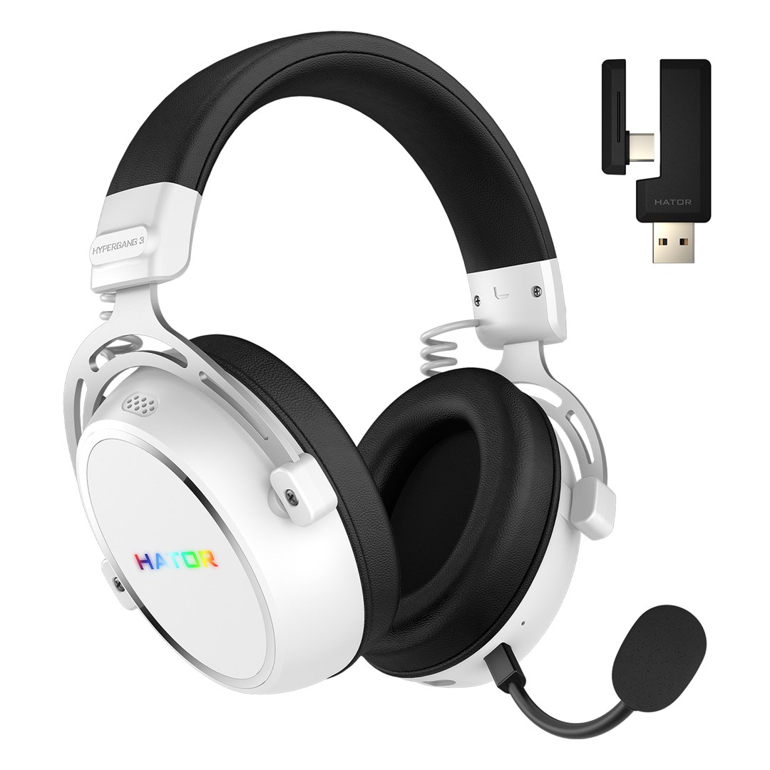HATOR Hypergang 3 Wireless Headset Head-band Gaming USB Type-C / USB Type-A Bluetooth White