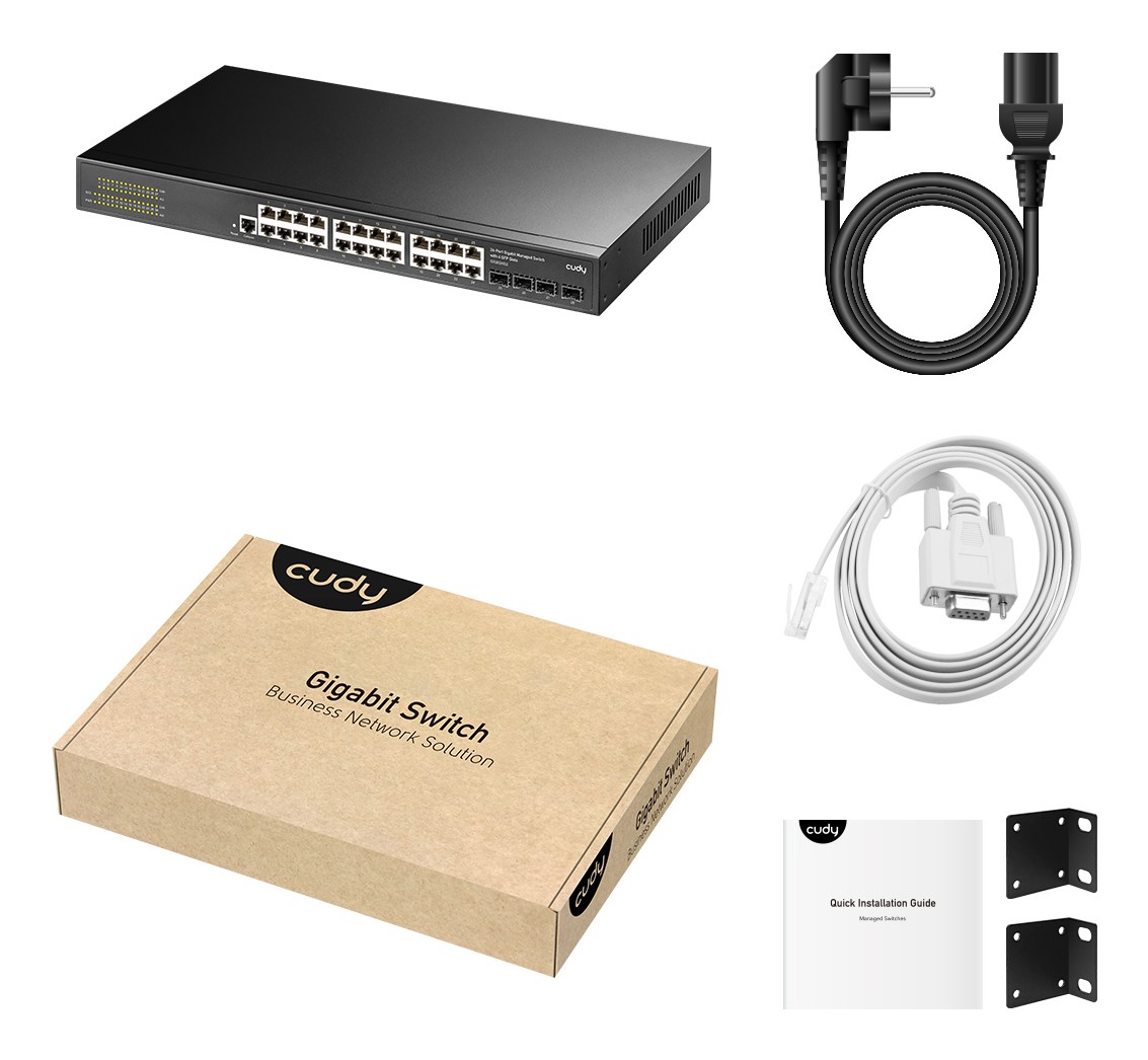 Cudy GS2024S2 network switch Managed L2/L3 Gigabit Ethernet (10/100/1000) 1U Black - Afbeelding 4