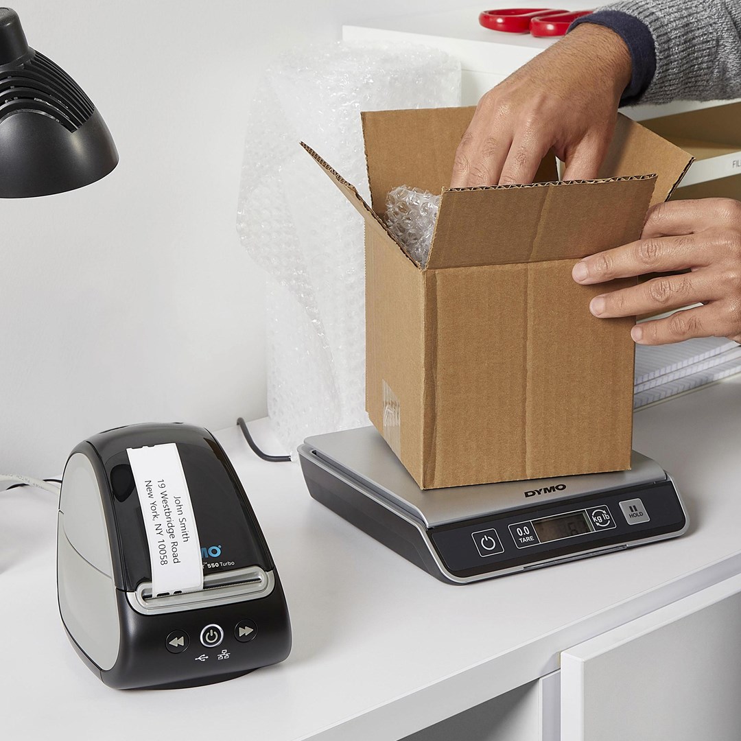 DYMO LabelWriter 550 Turbo Label Printer | Label Maker with High-Speed Direct Thermal Printing | Automatic Label Recognition | Prints Shipping Labels & More with USB/LAN Connectivity | EU 2 Pin Plug - Afbeelding 4