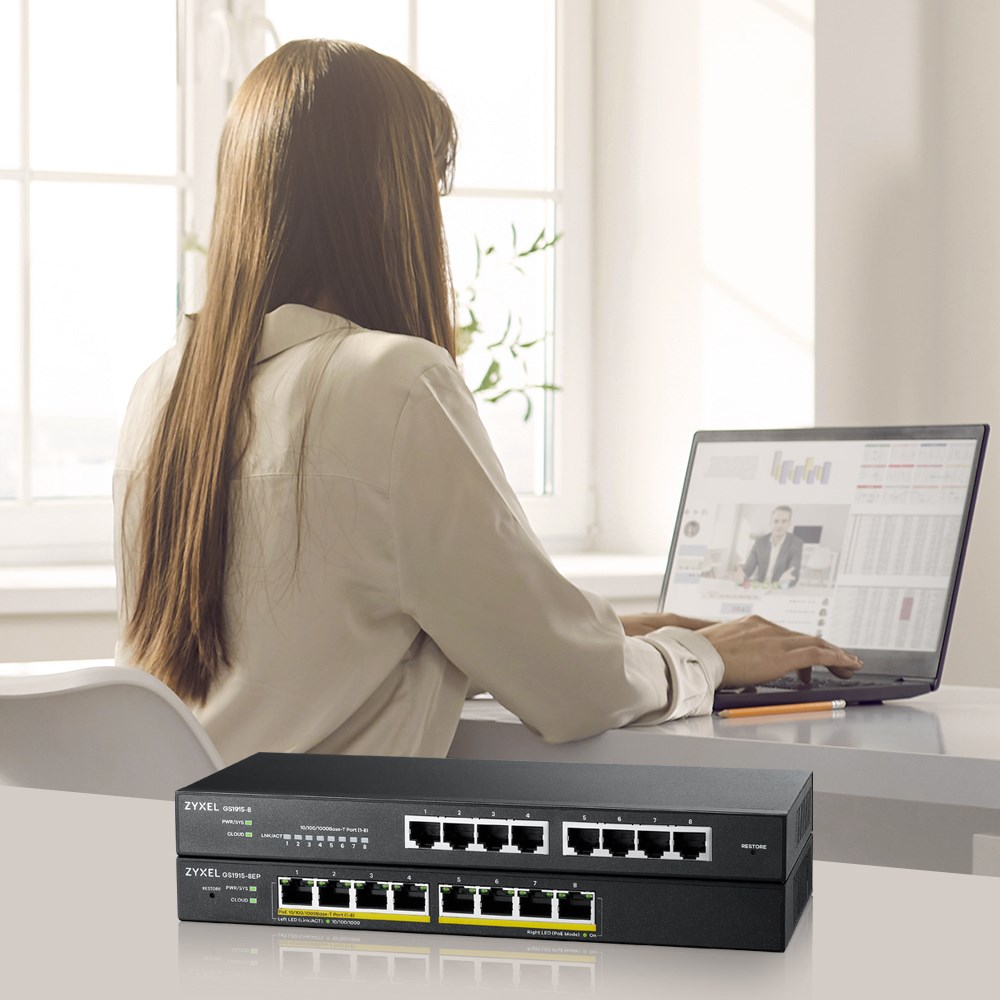 Zyxel GS1915-8 Managed L2 Gigabit Ethernet (10/100/1000) Black - Afbeelding 2