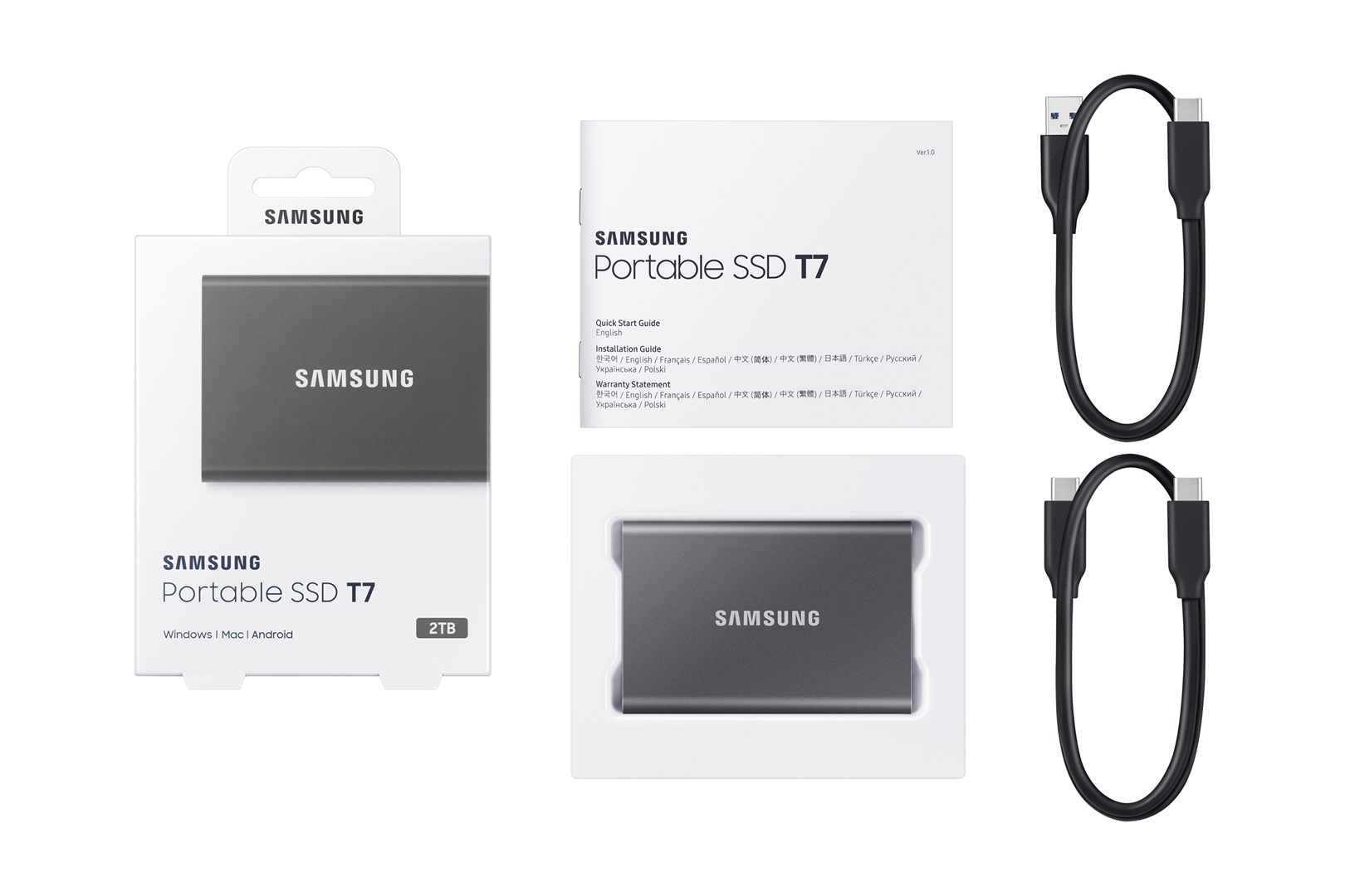 Samsung Portable SSD T7 2 TB USB Type-C 3.2 Gen 2 (3.1 Gen 2) Grey - Afbeelding 5