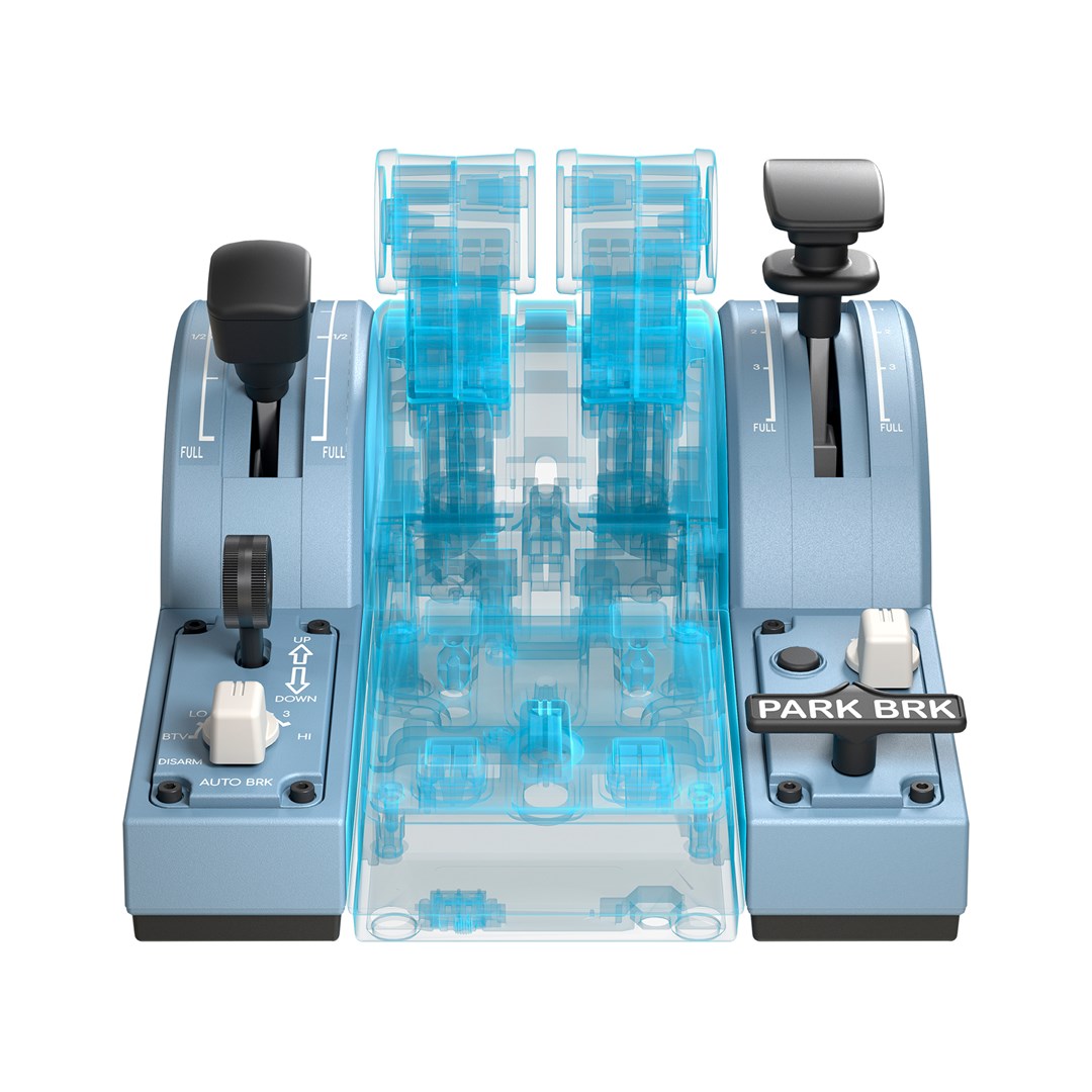 Thrustmaster TCA Quadrant Add-On Airbus Edition Blue Flight Sim Analogue / Digital PC - Afbeelding 5