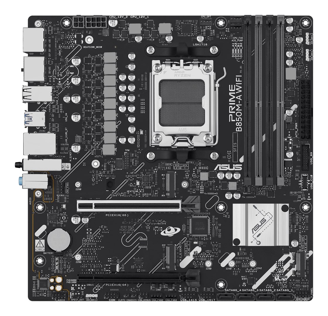 ASUS PRIME B850M-A WIFI AMD B850 Socket AM5 micro ATX - Afbeelding 2