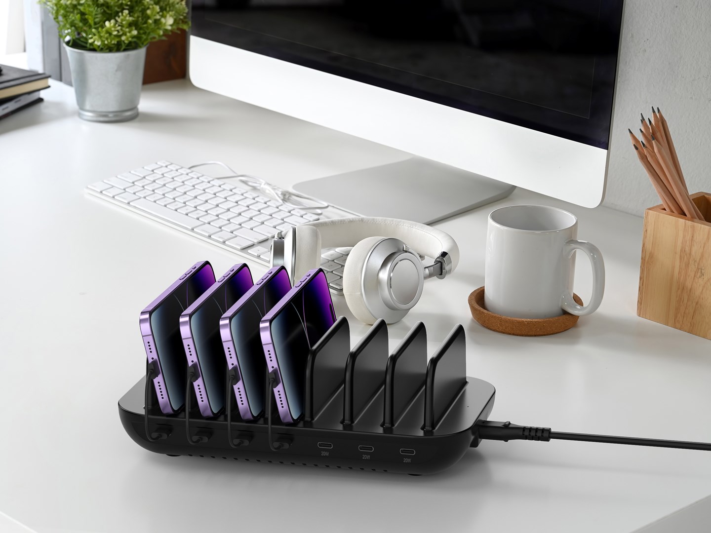 Charger 7Port 7xUSB-C Multi 160WPD3.0 bk - Afbeelding 4