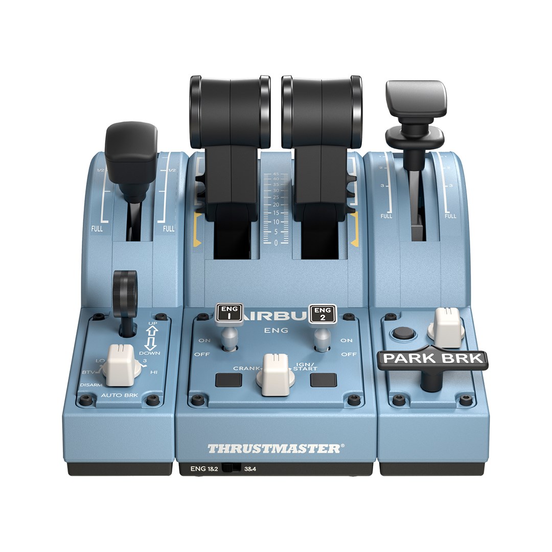 Thrustmaster TCA Quadrant Add-On Airbus Edition Blue Flight Sim Analogue / Digital PC - Afbeelding 4