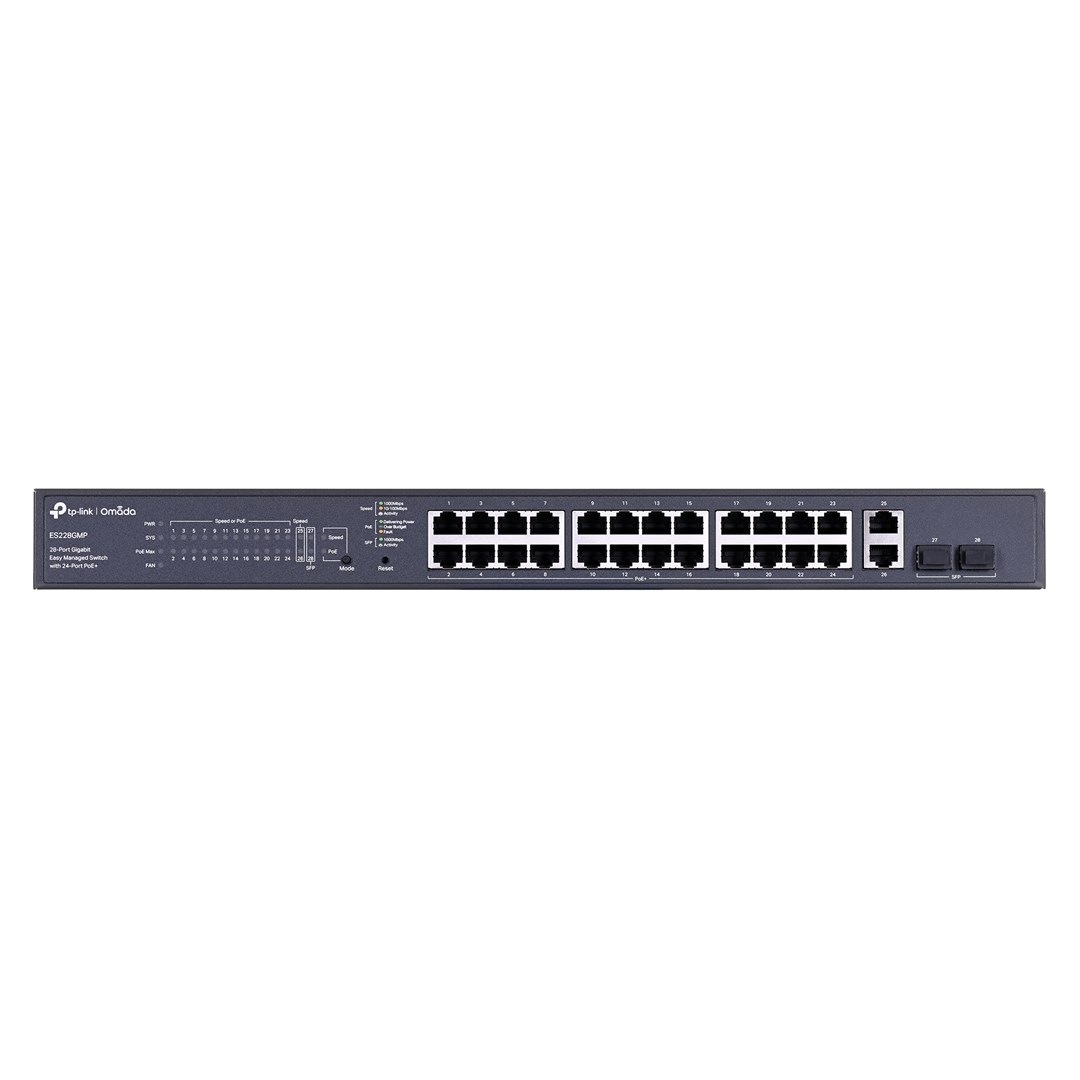 TP-Link Omada ES228GMP network switch Managed L2 Gigabit Ethernet (10/100/1000) Power over Ethernet (PoE) Black - Afbeelding 2