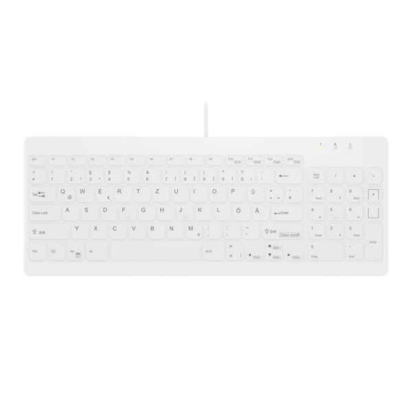Contour Design Active Key Contour QuickClean Medical Keyboard Removable Cover Compact Wired White DE C7012
