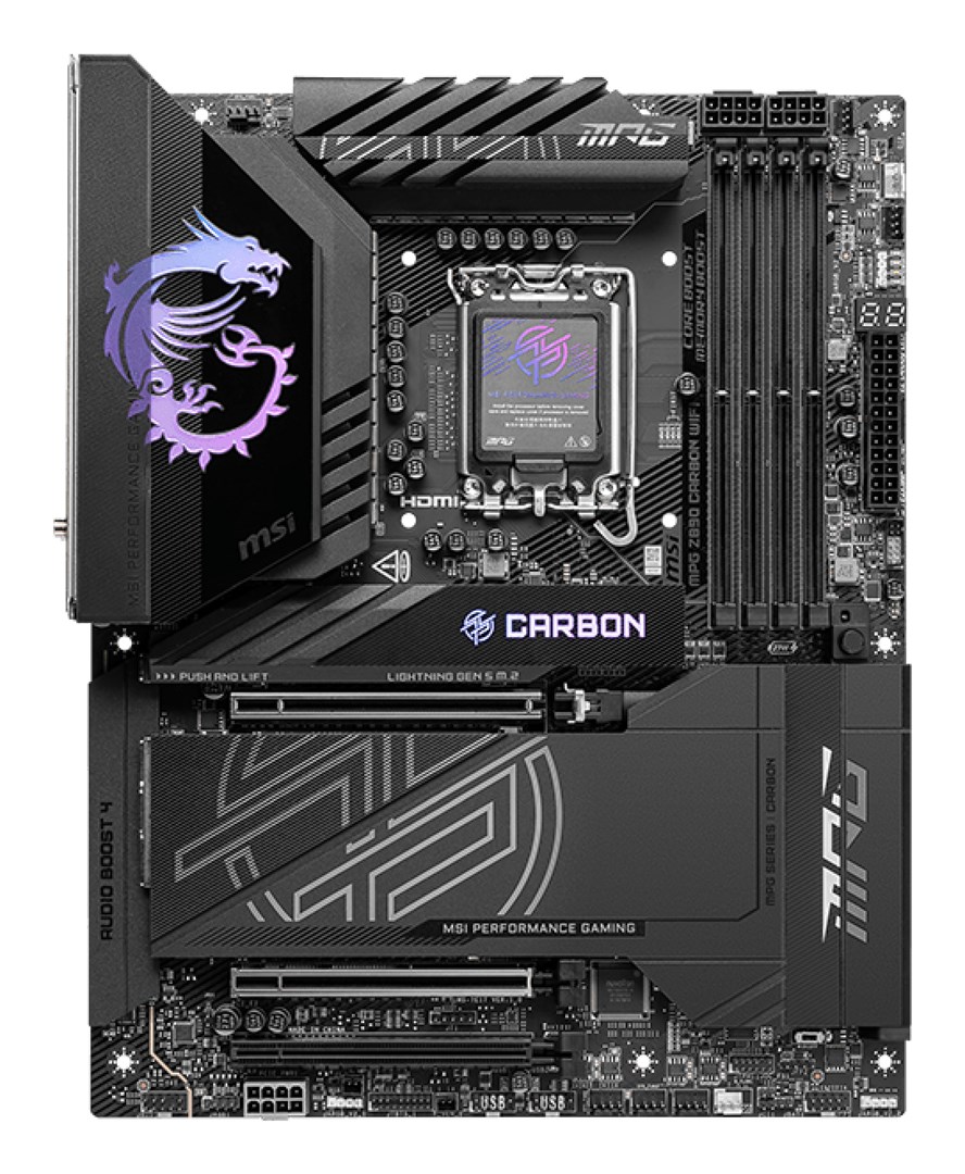 MSI MPG Z890 CARBON WIFI motherboard Intel Z890 LGA 1851 (Socket V1) ATX - Afbeelding 2