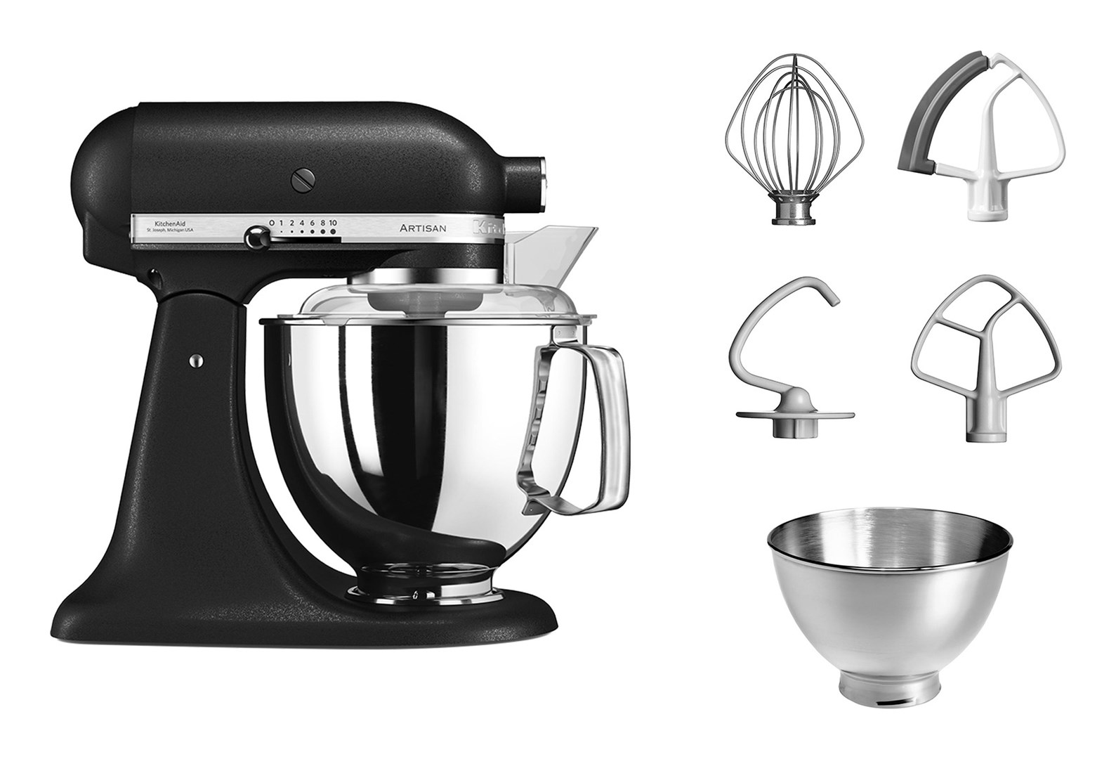 KitchenAid 5KSM175PSEBK Artisan food processor 300 W 4.8 L Black - Afbeelding 2