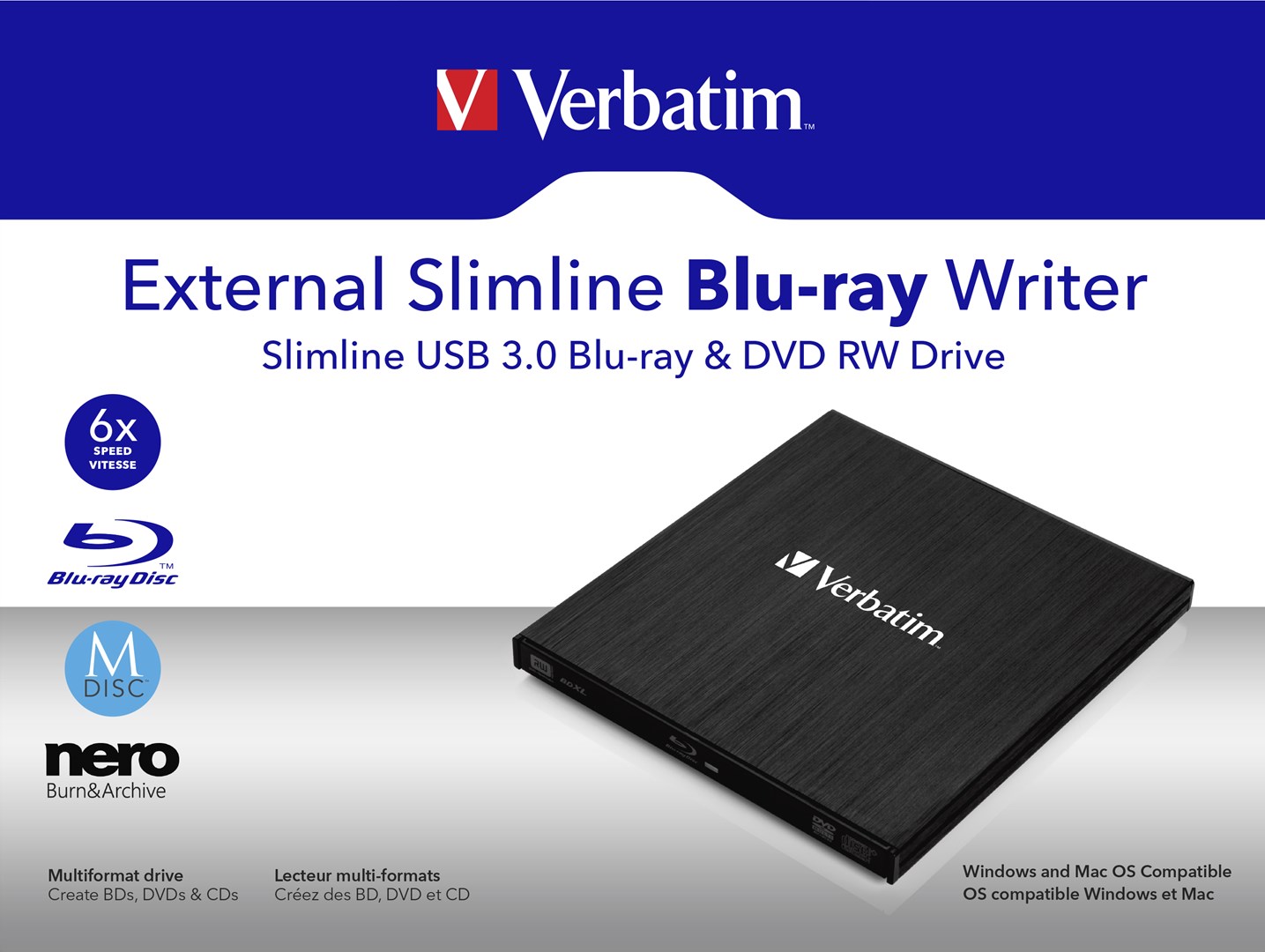 Verbatim External Slimline optical disc drive Blu-Ray RW Black - Afbeelding 8