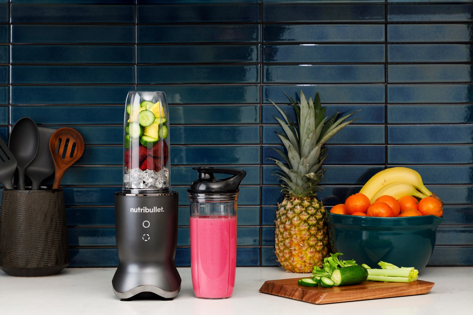 NutriBullet NB1206DGCC blender 0.9 L Tabletop blender 1200 W Black, Transparent - Afbeelding 5