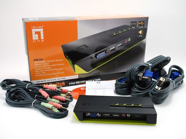 LevelOne 4-Port USB VGA KVM Switch, audio support - Afbeelding 5