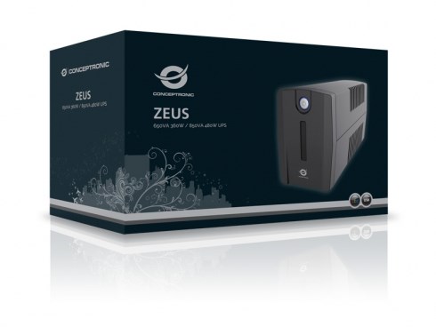Conceptronic ZEUS 650VA 360W UPS, IEC socket - Afbeelding 4