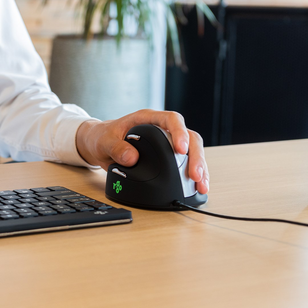 R-Go Tools Ergonomic mouse R-Go HE Break with break software, medium (hand size 165-185 mm), left-handed, Wired, black - Afbeelding 7
