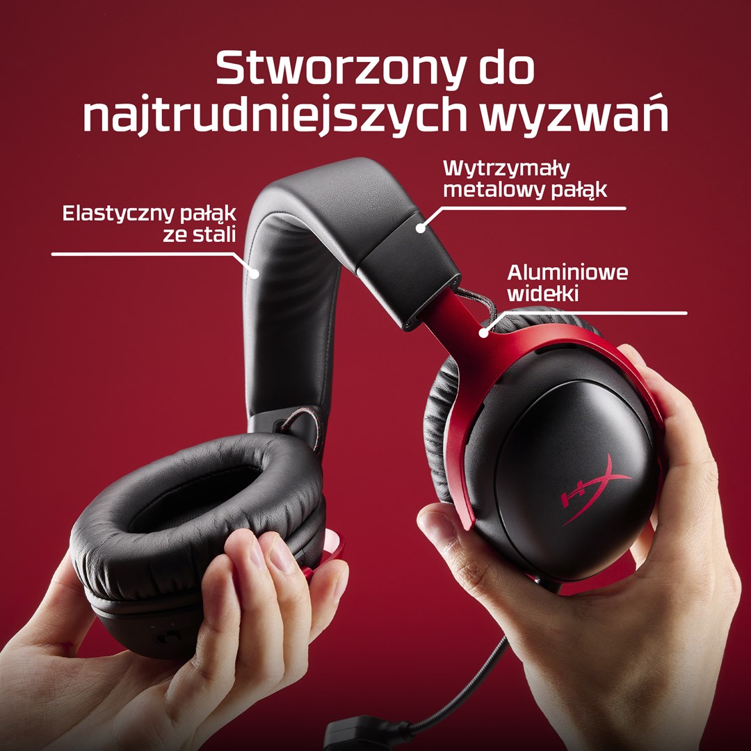 HyperX Cloud III S Wireless - Gaming Headset (Black-Red) - Afbeelding 4
