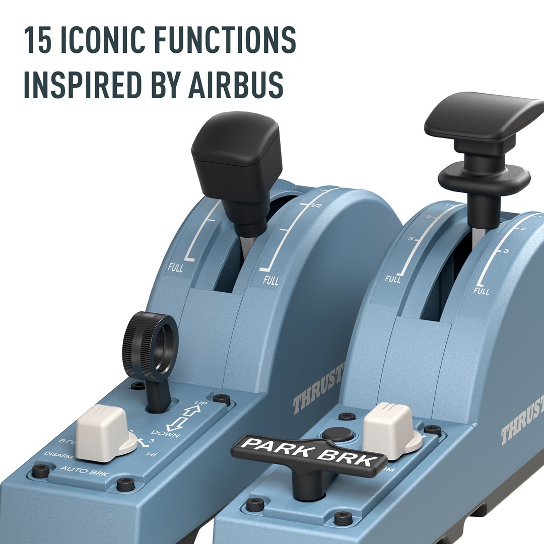 Thrustmaster TCA Quadrant Add-On Airbus Edition Blue Flight Sim Analogue / Digital PC - Afbeelding 7