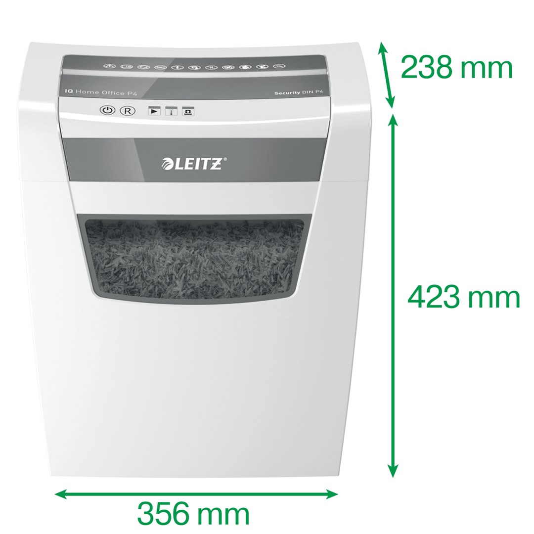 Leitz IQ Home Office P-4 paper shredder Particle-cut shredding 22 cm White - Afbeelding 4