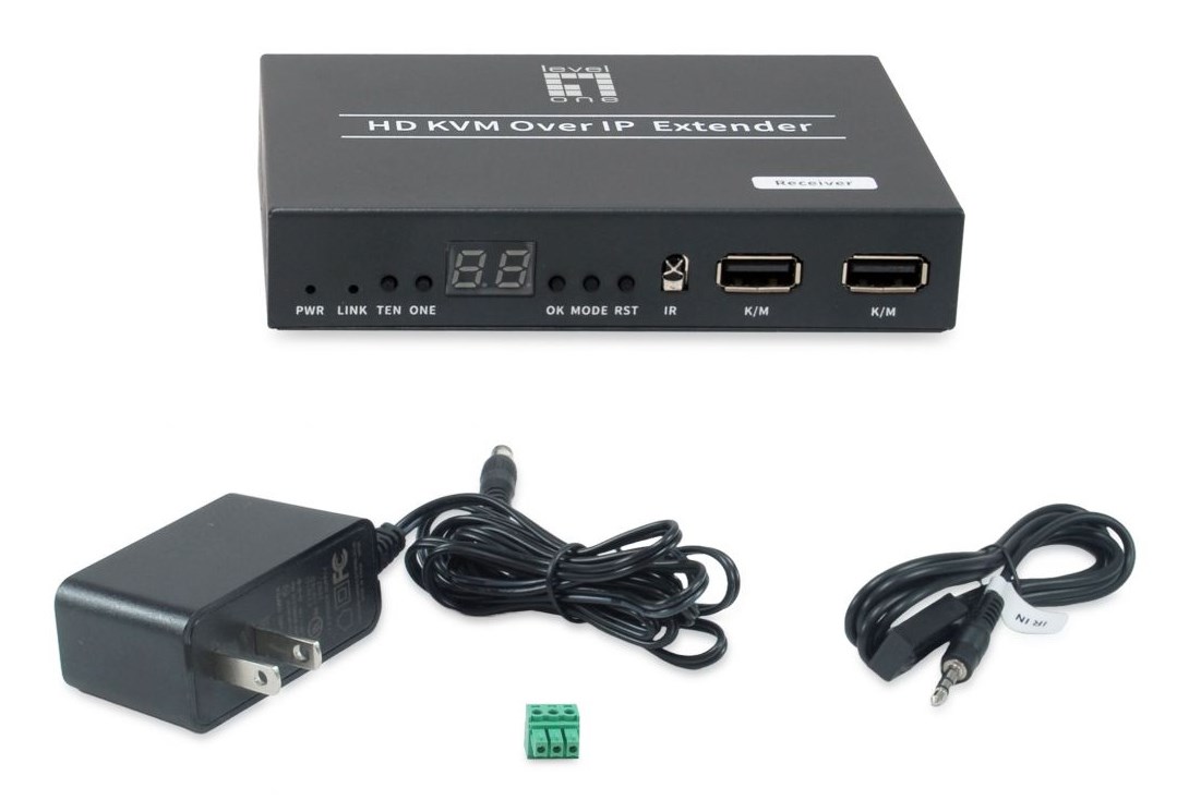 LevelOne HVE-6701R AV extender AV receiver Black - Afbeelding 3