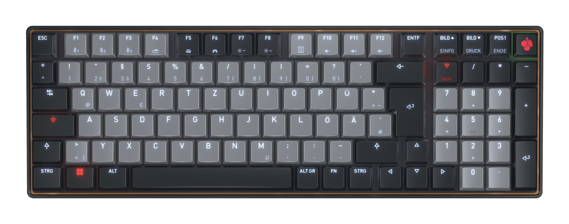 CHERRY KW 550 MX LP keyboard Home/Office USB + Bluetooth QWERTZ German Black
