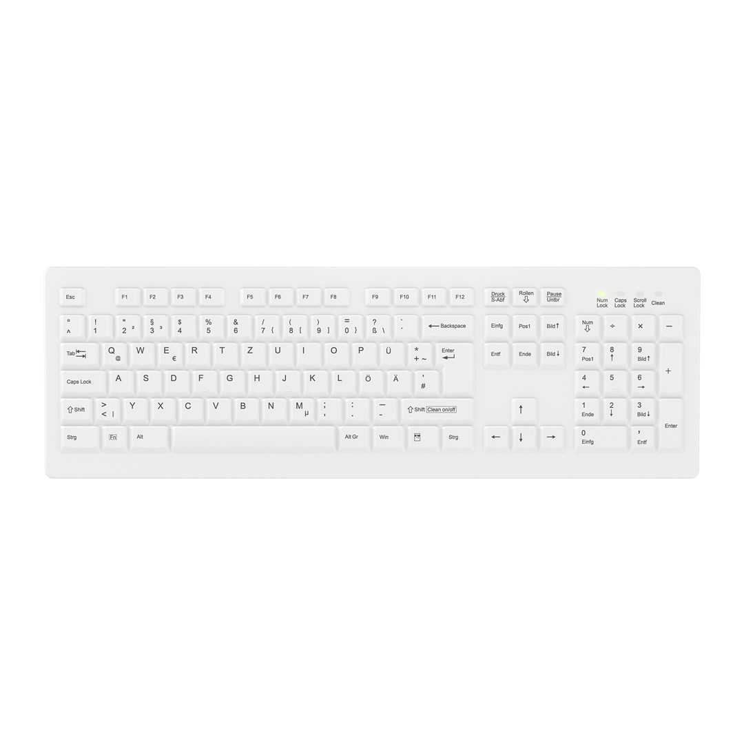 Contour Design Active Key Contour ClassicClean Medical Keyboard Removable Cover Full-Size Wireless White DE C8100