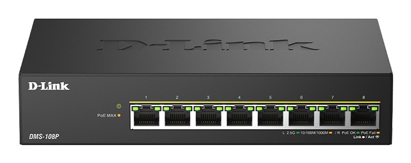 D-Link 8-Port 2.5G Multi-Gigabit PoE++ Unmanaged Switch