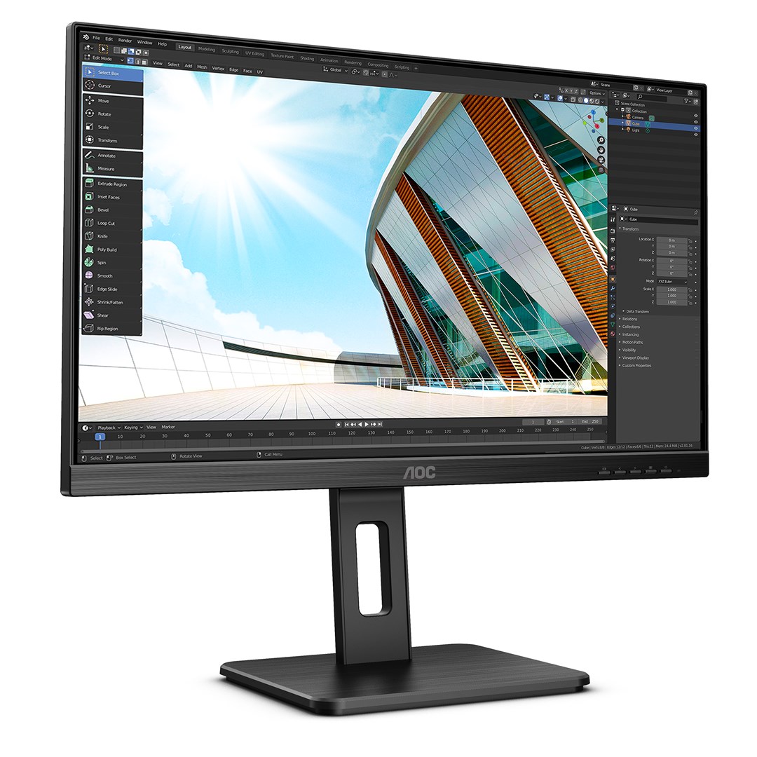 AOC Q24P2Q LED display 60.5 cm (23.8") 2560 x 1440 pixels Quad HD Black - Afbeelding 5