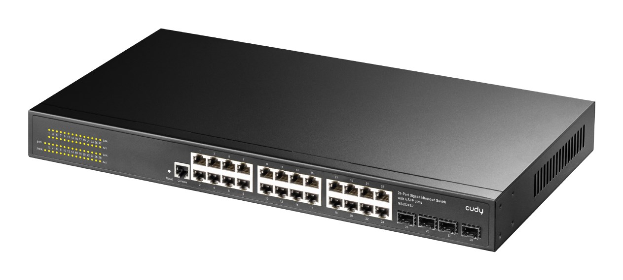 Cudy GS2024S2 network switch Managed L2/L3 Gigabit Ethernet (10/100/1000) 1U Black - Afbeelding 2