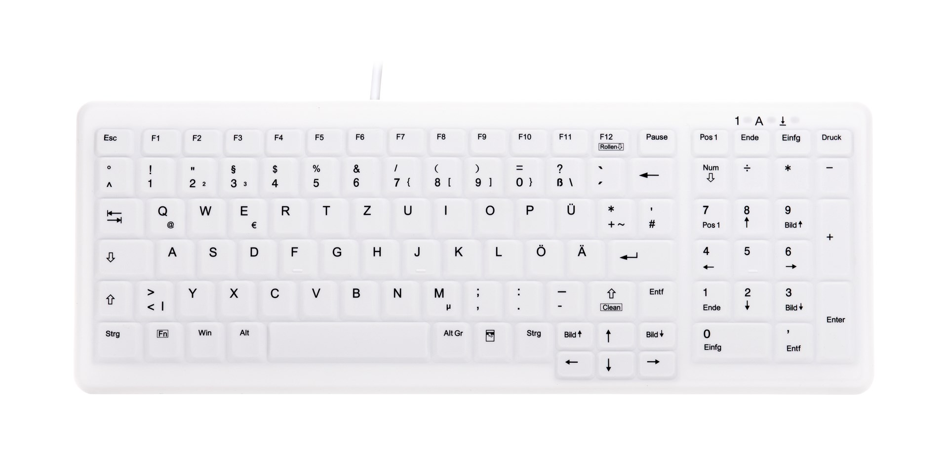 Contour Design Active Key Contour ClassicClean Medical Keyboard Removable Cover Compact Wired White DE C7000 - Afbeelding 3