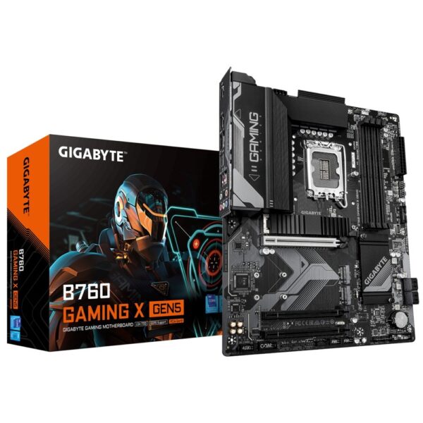 GIGABYTE B760 GAMING X GEN5 Motherboard - Supports 14th Gen. Intel Core CPUs, 8+1+1 phases VRM, up to 5600MHz DDR5, 3xPCIe 4.0 M.2, 2.5 GbE LAN, USB 3.2 Gen 2