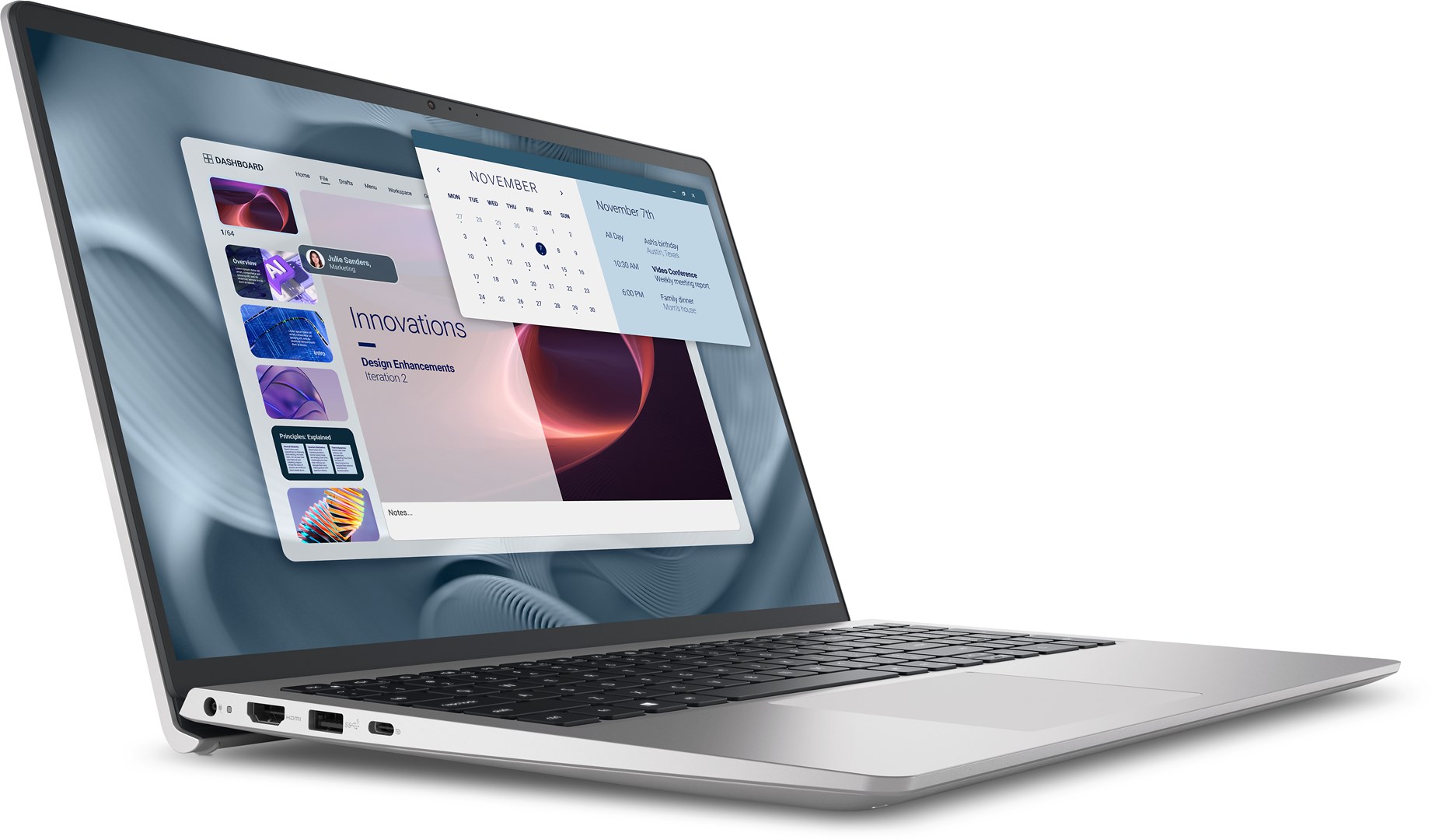 DELL Pro 15 Essential PV15250 Intel® Core™ i5 i5-1334U Laptop 39.6 cm (15.6") Full HD 16 GB DDR5-SDRAM 1 TB SSD Wi-Fi 6 (802.11ax) Windows 11 Pro Platinum, Silver - Afbeelding 3
