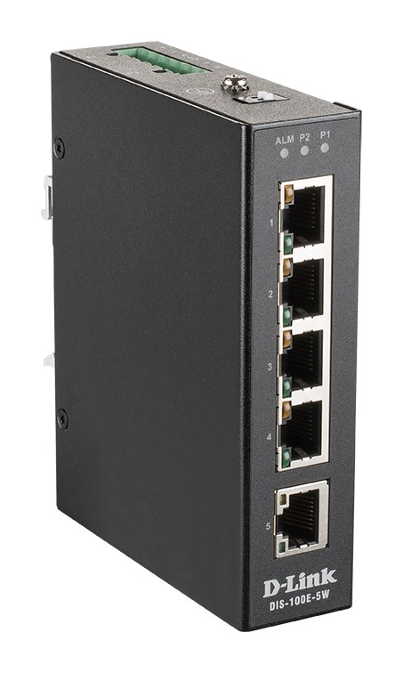 D-Link 5-Port Unmanaged Industrial Switch with 5 x 10/100 BaseT(X) ports