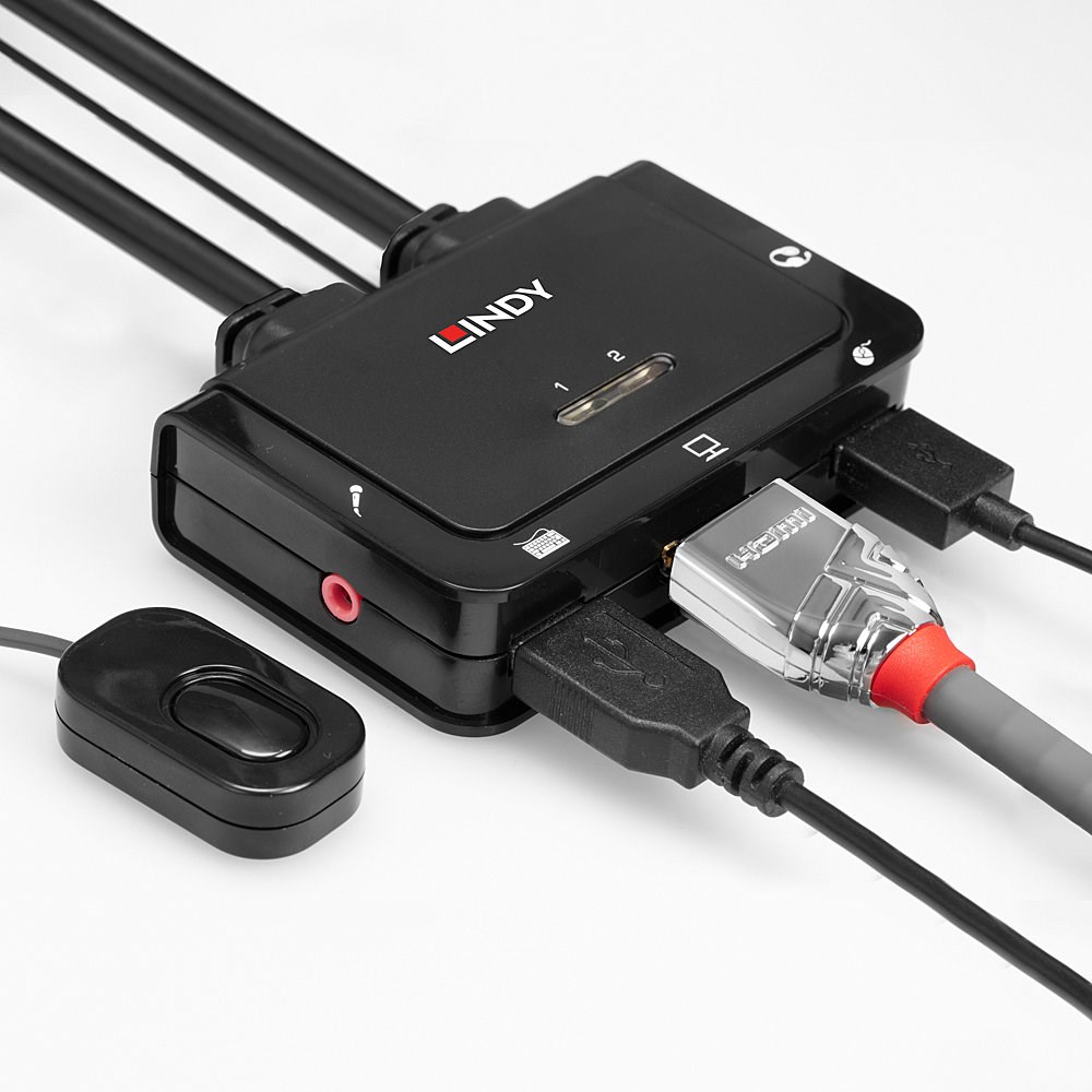 Lindy 2 Port HDMI 4K30, USB 2.0 and Audio Cable KVM Switch - Afbeelding 6