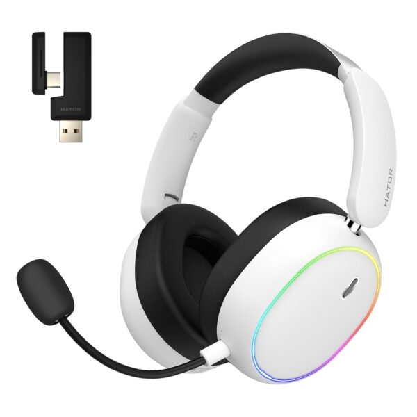 HATOR Phoenix 2 Wireless Headset Wired & Wireless Head-band Gaming USB Type-C / USB Type-A Bluetooth White
