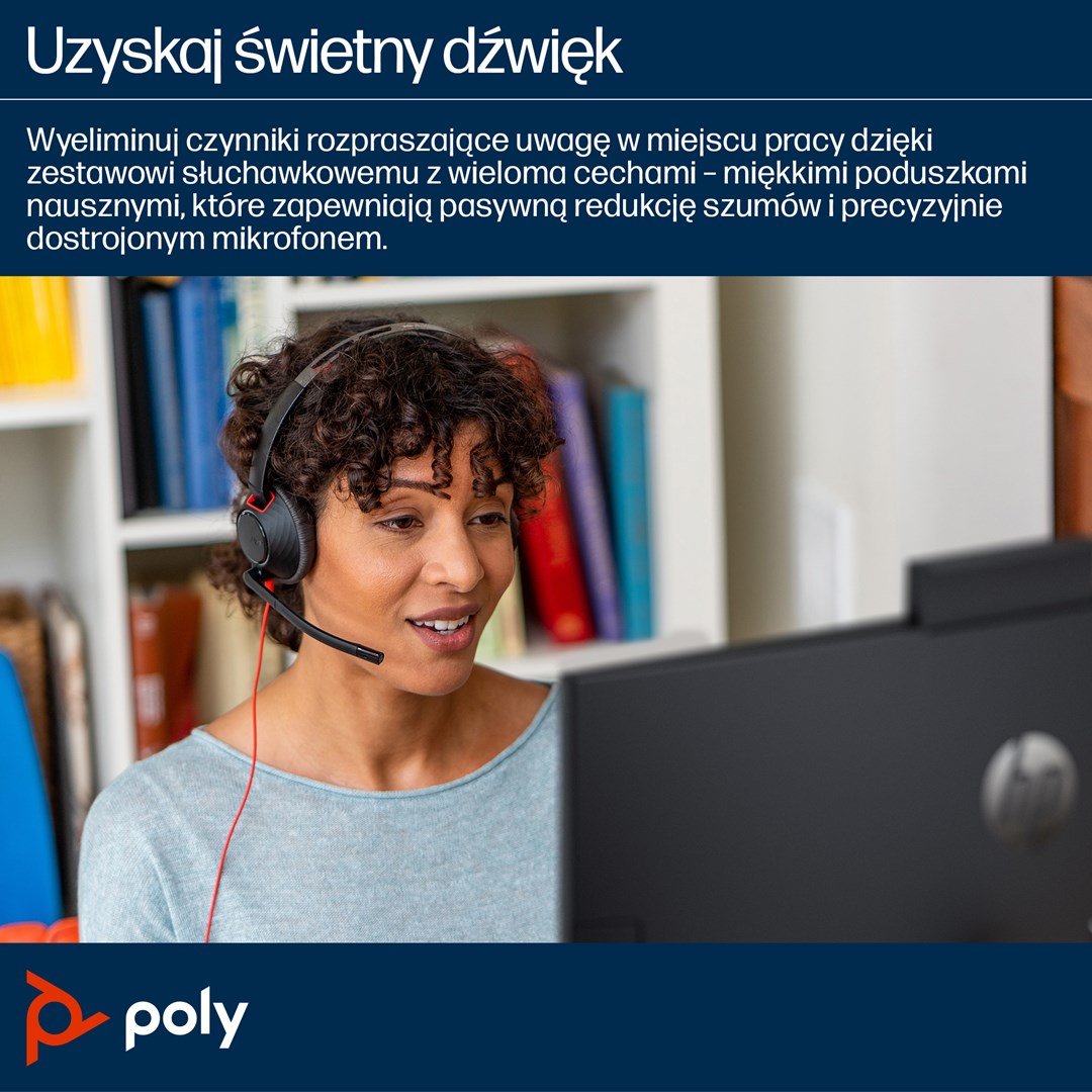 HP Poly Blackwire 5220 Stereo USB-C Headset +3.5mm Plug +USB-C/A Adapter (Bulk) - Afbeelding 8